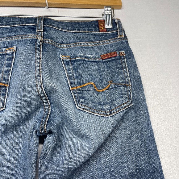 7 For All Mankind Bootcut Jeans Women's 26 Blue Denim Cotton 5-Pockets Zip Fly - Picture 7 of 16